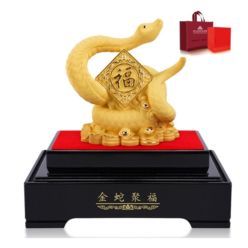 金蛇聚褔摆件