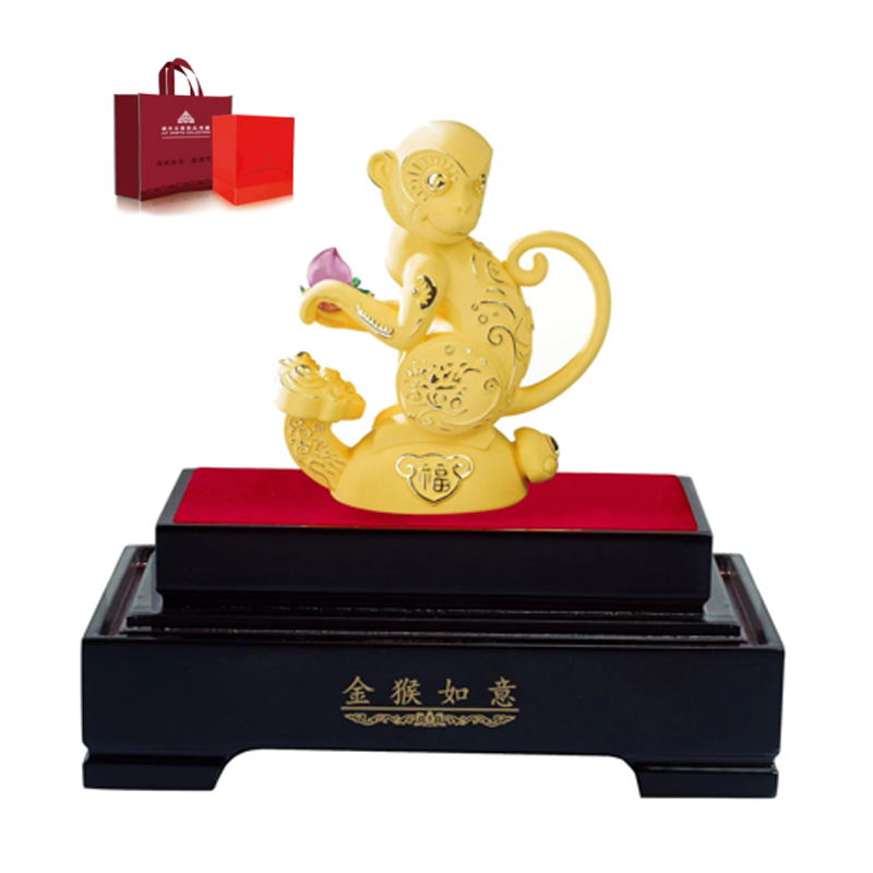 金猴如意摆件