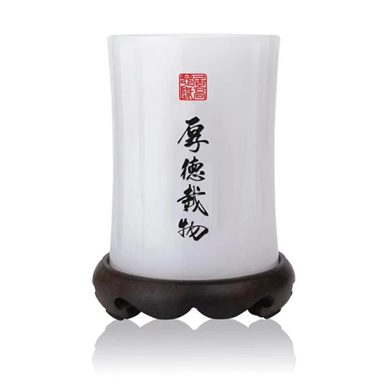 厚德载物笔筒-琉璃工艺